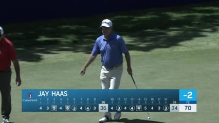 Jay Haas makes birdie on No. 18 at Principal Charity Classic