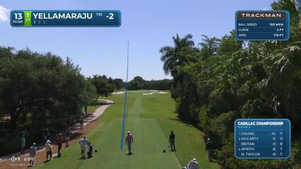 Sudarshan Yellamaraju sinks 25-foot birdie putt on No. 13 at Cadillac