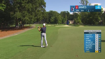 Ben James's 107-yard approach sets up birdie on No. 13 at Wyndham