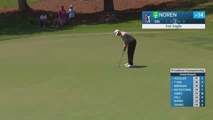 Alex Noren taps in from 1 foot for birdie on No. 5 at Wyndham
