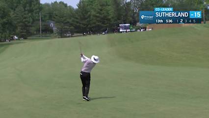Kevin Sutherland makes birdie on No. 13 at Principal Charity Classic