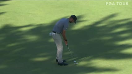 Brandon Crick birdies No. 18 in Round 1 at Albertsons Boise Open