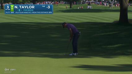 Nick Taylor sinks 13-foot birdie putt on No. 3 at Travelers