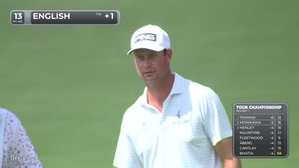 Harris English sinks a 21-foot birdie putt on No. 13 at TOUR Championship