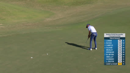 Adrien Dumont de Chassart sends in birdie putt at Butterfield Bermuda