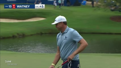 Nick Watney makes birdie on No. 15 at Wyndham