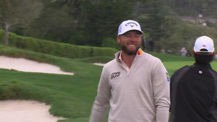 Sam Burns jars approach shot from fairway, takes lead with hole-out eagle at AT&T Pebble Beach