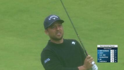 Xander Schauffele sinks 37-foot birdie putt on No. 6 at Baycurrent