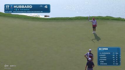 Mark Hubbard sinks a 41-foot birdie putt on No. 17 at 3M Open