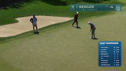 Daniel Berger sinks a 23-foot birdie putt on No. 11 at Truist Championship