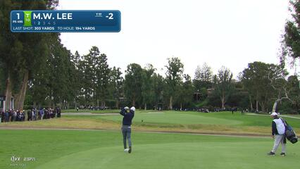 Min Woo Lee hits 196-yard approach to 5 feet, makes eagle on No. 1 at The Genesis