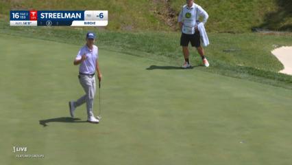 Kevin Streelman rolls in 14-foot putt for birdie at John Deere