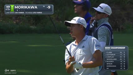 Collin Morikawa sinks 2-foot putt for birdie on No. 17 at BMW Championship