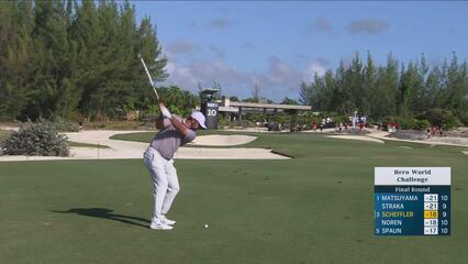 Scottie Scheffler holes out 26-foot shot from fairway for birdie at Hero World Challenge