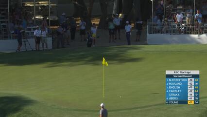 Cameron Young sinks 4-foot putt for birdie on No. 15 at RBC Heritage