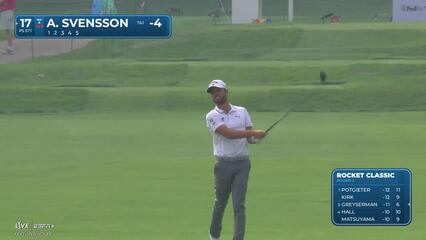 Adam Svensson makes birdie on No. 17 at Rocket Classic