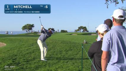 Keith Mitchell hits 131-yard approach to 3 feet, sets up birdie on No. 1 at Farmers