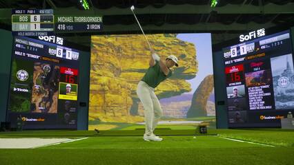 Michael Thorbjornsen nails tee shot on 'Stinger' to shut down The Bay at TGL