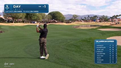 Jason Day sinks 5-foot birdie putt on No. 5 at The American Express