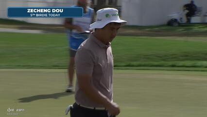 Zecheng Dou sinks 8-foot birdie putt on No. 10 at Cognizant Classic