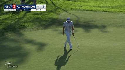 Curtis Thompson makes birdie on No. 8 at Farmers