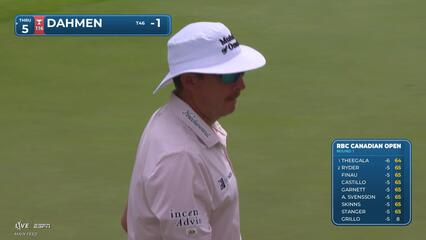 Joel Dahmen sinks 8-foot putt for birdie on No. 14 at RBC Canadian