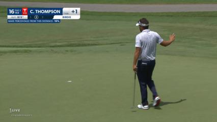 Curtis Thompson holes an 18-foot putt for birdie at Wyndham