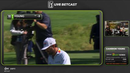 Cameron Young sinks 3-foot birdie putt on No. 10 at The Genesis