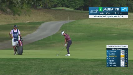Rory Sabbatini makes birdie on No. 16 at Stifel Charity Classic