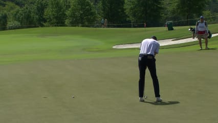 Adrien Dumont de Chassart makes birdie putt at Simmons Bank Open