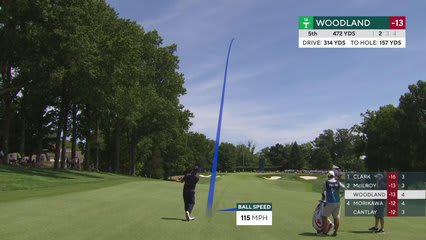 Gary Woodland's 152-yard approach sets up birdie on No. 5 at BMW Championship