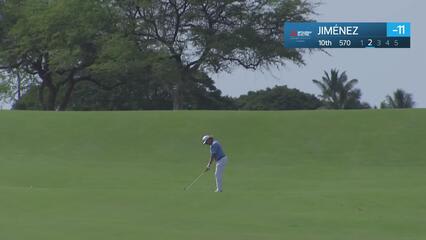 Miguel Angel Jiménez makes eagle putt on No. 10 at Mitsubishi Electric Championship at Hualalai