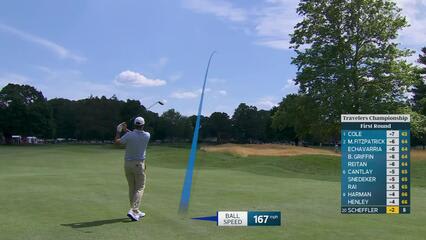 Scottie Scheffler reaches par-5 No. 6 in two, makes birdie at Travelers