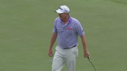 Tom Gillis drains 30 foot birdie bomb on the No. 17 at Travelers