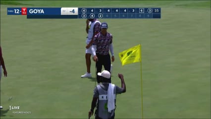 Tano Goya sinks a 52-foot birdie putt on No. 3 at John Deere