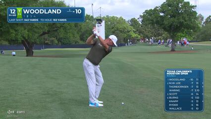 Gary Woodland hits 152-yard approach to 3 feet, sets up birdie on No. 12 at Texas Children's