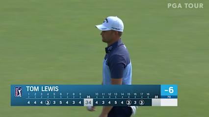 Tom Lewis drains 16-footer for birdie at Travelers