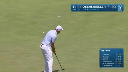 Thomas Rosenmueller sinks a 38-foot birdie putt on No. 11 at 3M Open