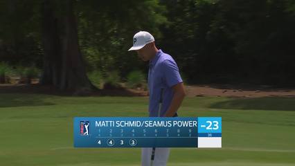 Schmid/Power sinks a 20-foot birdie putt on No. 4 at Zurich Classic