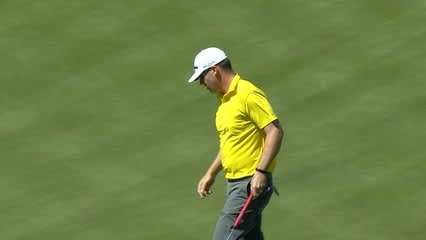 Justin Hicks drains a 36-foot putt for birdie at Valero