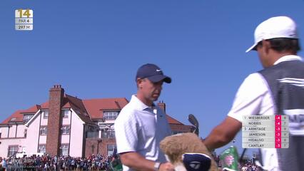 Rory McIlroy's 91-foot approach sets up birdie on No. 14 at Genesis Scottish Open