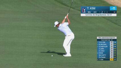 Tom Kim makes birdie on No. 9 at The American Express