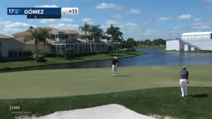 Fabian Gomez chips in for birdie at Honda