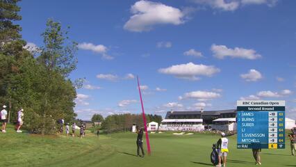 Aaron Rai gets up-and-down from 63 yards for birdie on No. 18 at RBC Canadian