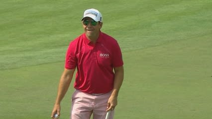 Erik Compton cards eagle on the par-5 6th hole at Arnold Palmer