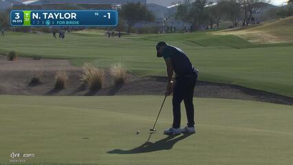 Nick Taylor drains 6-foot birdie putt on No. 3 at WM Phoenix Open