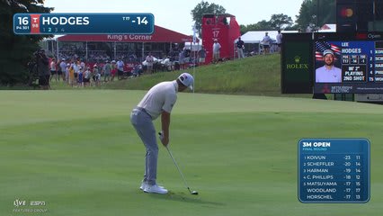 Lee Hodges gets up-and-down from 87 feet for birdie on No. 16 at 3M Open