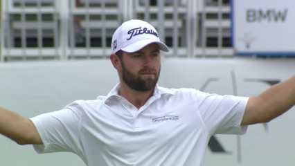 Cameron Young rolls in slow birdie putt at BMW Charity Pro-Am