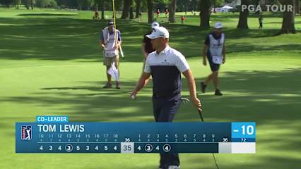 Tom Lewis holes 22-footer for birdie at Rocket Mortgage