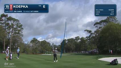 Brooks Koepka hits 153-yard approach to 19 feet, sets up birdie on No. 15 at THE PLAYERS